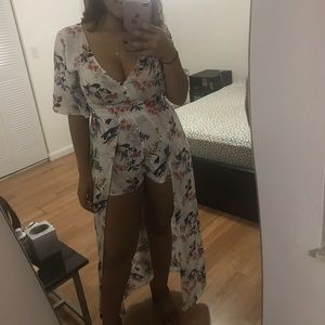 Flower Romper with Skirt